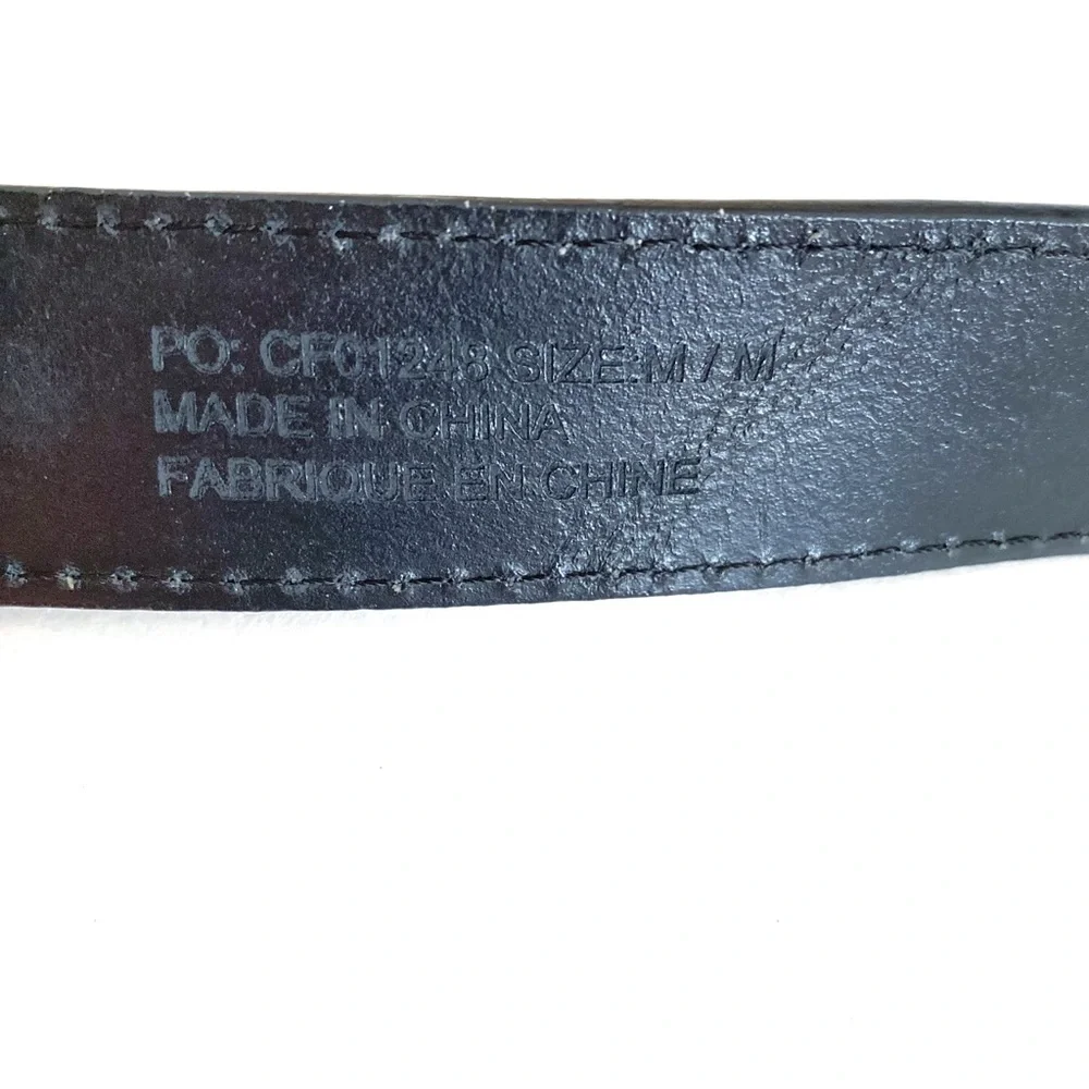 Oobè Black Genuine Leather Belt With Silver Luxury Buckle M